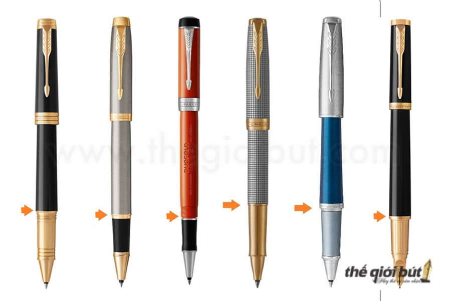 Các loại bút dạ bi Parker thường được thiết kế mở nắp khi viết